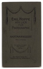 Photograph Emil Hoppe, Hartmannsdorf, portrait young woman in black dress mi