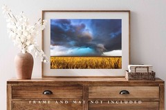 Storm Photography Print: Texas Supercell Thunderstorm Weather Stormy Sky Photo
