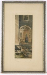 David Davidson Original Hand-Colored Photo «Afternoon Call» Framed 10×16″ ~1910s