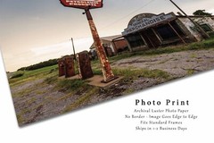 Gas Station Photography Print | Abandoned Picture | Oklahoma Wall Art
