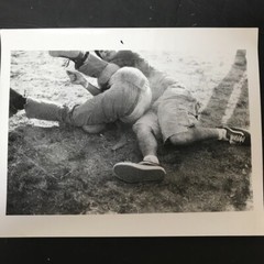 Art Photograph Silver Gelatin Print Signed Janine Gordon Wrestlers 11×14″ B/W