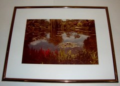 Pond With Bridge Photo Lake In A Schneider Custom Frame Gold Metal Park Nature