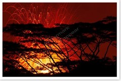 2018 Kilauea Volcano Hawaii Fissure 17 Evening Lava Fountain Silver Halide Photo