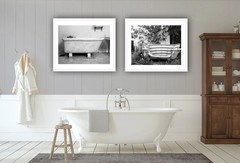 Set of TWO – Bathroom Bear Claw Tub Antique Bathtub Art Photography Print
