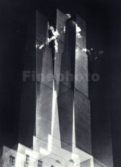 1935 Vintage Surreal New York City Skyscraper Fire DMITRI KESSEL Photo Gravure