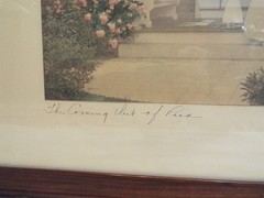 Lg Wallace Nutting Colored Photo Coming Out of Rosa Child Rose Home Print