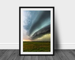 Thunderstorm Photography Print: Oklahoma Vertical Shelf Cloud Weather Photo