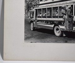 Vintage James W. Howlett Photograph, Focusing on a Group of People on a Bus
