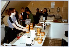 Children in Kitchen with Sanella Margarine and Fanta Bottle – 1970s – Photo 13x9cm