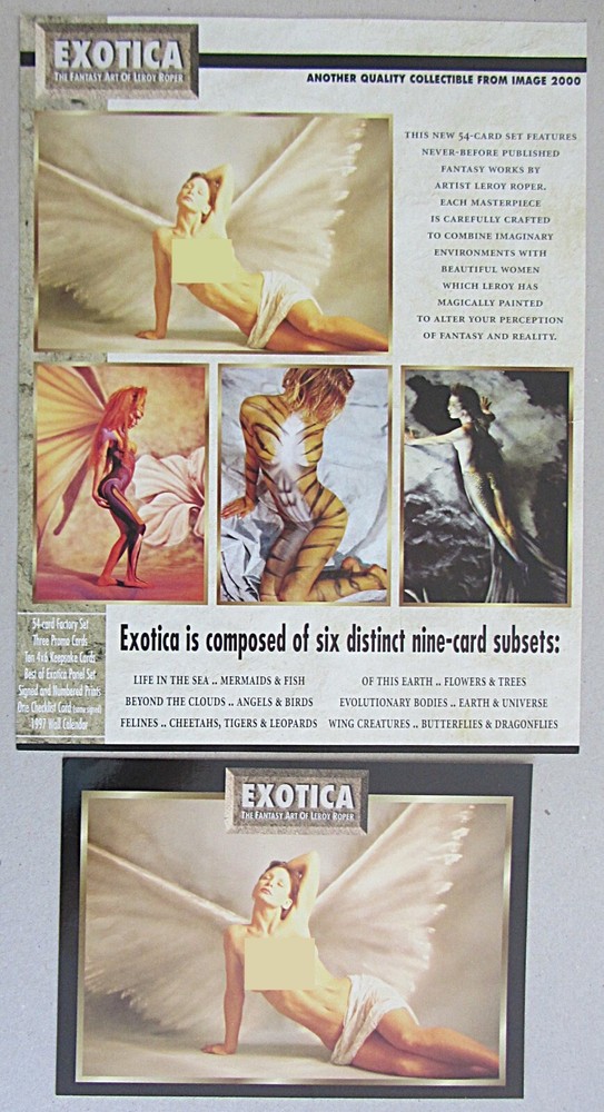 VTG~IMAGE 2000~EXOTICA: THE FANTASY ART OF LEROY ROPER~PROMO SHEET & CARD~XLNT