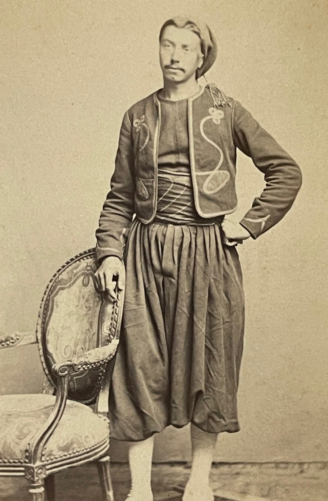Photo Antique Towards 1890 CDV Zouave Portrait Soldier Militaria Xixth Jaquet