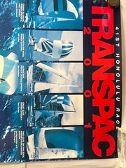 Hawaiian Marine poster Transpac 2001 large L.A. to Honolulu Yacht Race 27×39