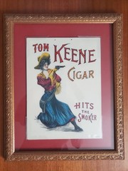Tom Keene cigar Original framed lithograph