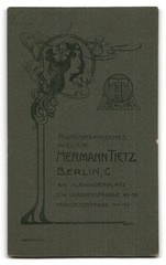 Photograph Hermann Tietz, Berlin-C, at Alexanderplatz, portrait young lady in m