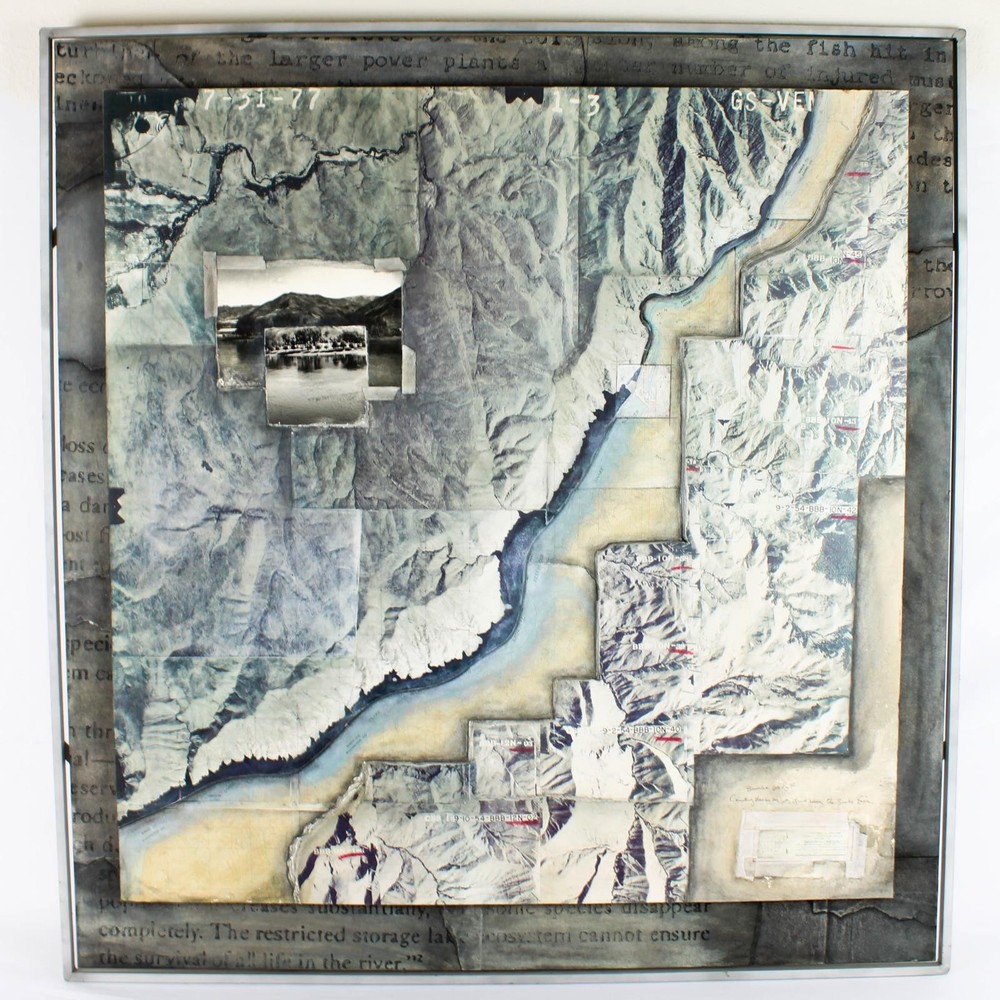 «Counting Dams as we Drive Along the Snake River» Map Art David Taylor Brownlee