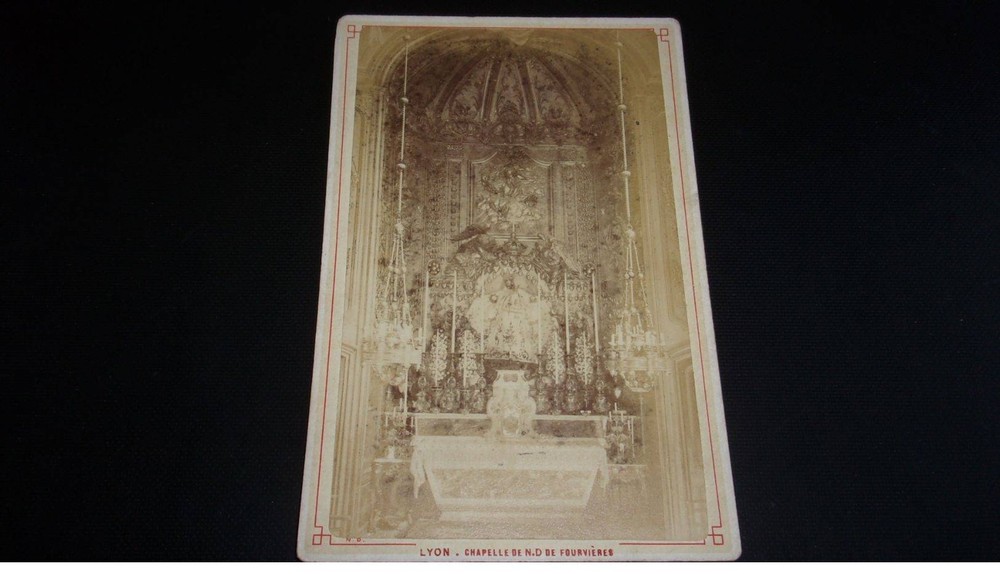 Photography On Cardboard. 2MOI10378. Around 1900. Lyon. Chapel Of N.D De Fou