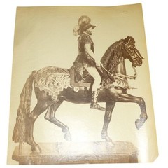 19thC Albumen Print Royal Armory Madrid Equestrian Armor Charles Clifford