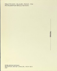 Pablo Picasso, France 1954 Fotofolio Art Print Card Photo By Arnold Newman 4”x6”