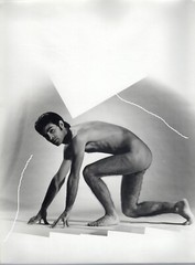 40x30cm original barite hand print photo 1960 man nude gay photo