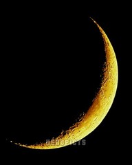 Wall Decor, 8×10 inch 12 Percent Full Moon (Yellow Waxing Crescent) Print M5784