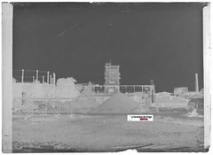 Factory, Industry, Vintage Glass Photo Plate, Black & White Negative 6X9 CM