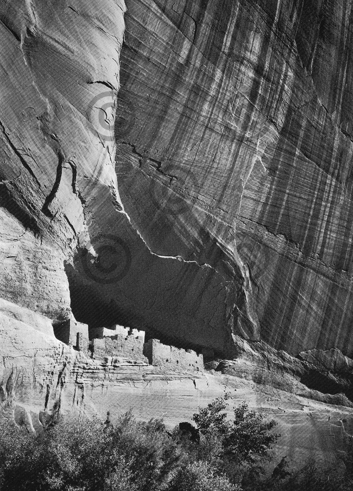 Book Plate Ansel Adams B/W 7.5 X 5.5″ White House ruin, Canyon de Chelly AZ 1942