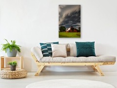 Iowa barn photography print stormy sky photo rural Midwest farm wall art picture