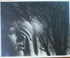 Original Vintage Silver Modernist Photograph By Richard Semar of Woman & Trees