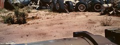VINTAGE AIRCRAFT AIRPLANE SALVAGE SCRAPYARD SURREAL LANDSCAPE COLOR PHOTOGRAPH