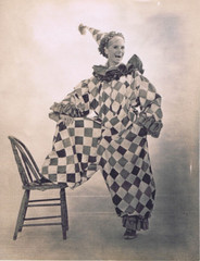Hendrickson Original Photo B&W Clown In Giant Costume Smiling Very Big 10×13
