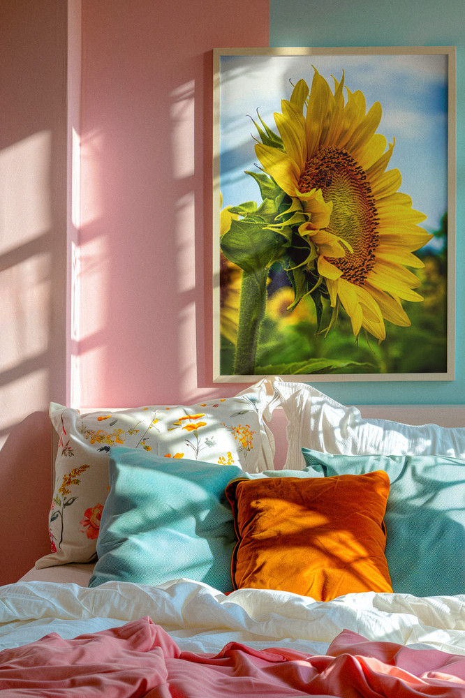 FREE SHIPPING Giclee 24×16″ Color Sunflower Print, Office, Home, Business