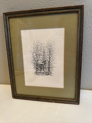 Vtg Framed Picture Of Park Street Church Boston Massachusetts 11” X 8.5”