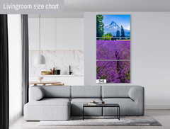 Serenity Blooms: Mt Hood Lavender Fields Wall Art Portrait Metal Canvas Print