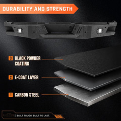 Rear Bumper Fit for Dodge Ram 2500 3500 2010-2018 | Heavy Duty Steel Rear Bumper