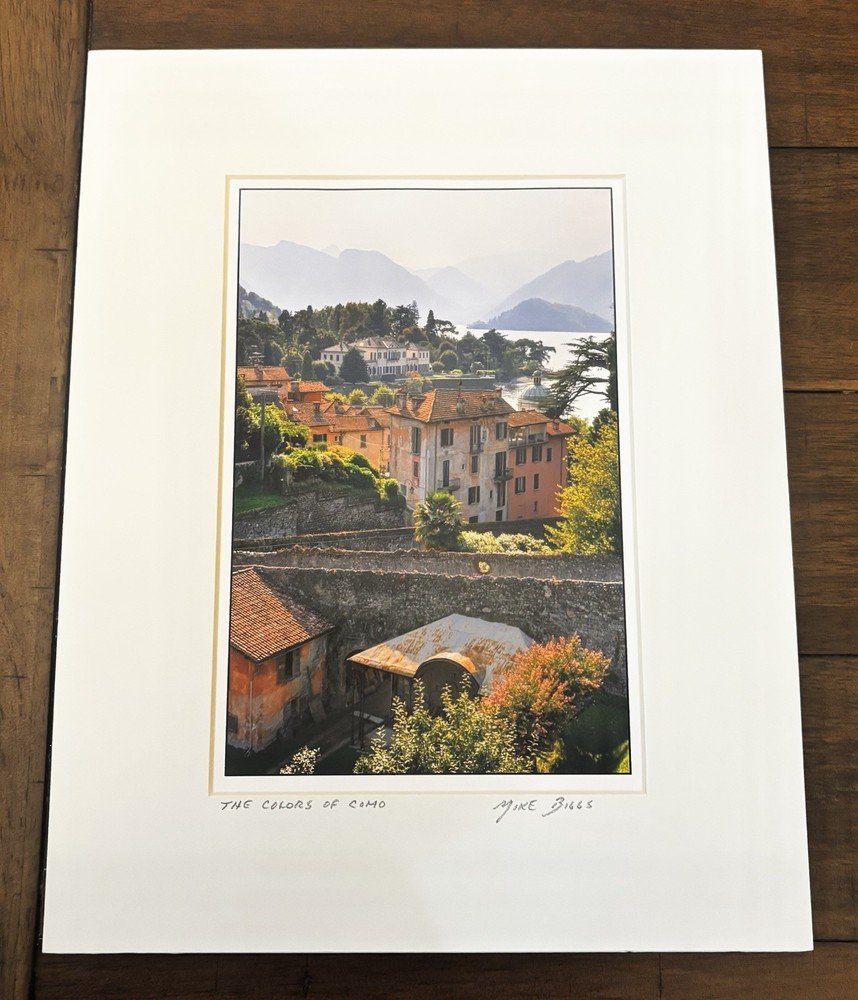 Mike Biggs Signed Photography Print «The Colors of Como» Ready To Frame 11”x14”