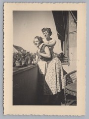 2 Women on Balcony – Vintage Photo