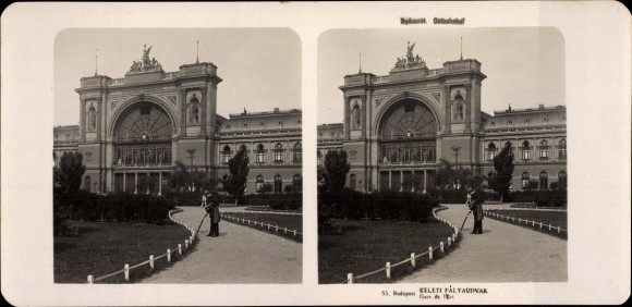 Stereo Photo Budapest Hungary, 1906, Eastern Railway Station – 10496233