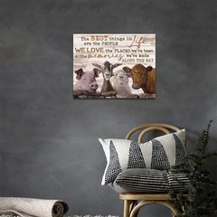 Farmhouse Animal Wall Art Rustic Pig Cow Canvas Prints Painting Country Farm …