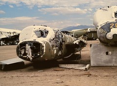 VINTAGE AIRCRAFT AIRPLANE SALVAGE SCRAPYARD SURREAL COLOR LANDSCAPE PHOTOGRAPH