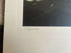 23x17cm on 42x32cm Beautiful Barite Photo Circa 1930 Mountains Signed Photo