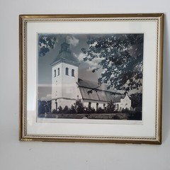 Fjaras Church Kyrkby Sweden Framed 1948 Original Photograph art work signed rare