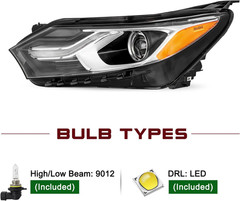 Halogen Type Headlights Assembly Fits 2018 2019 2020 2021 Chevy Equinox OE Style