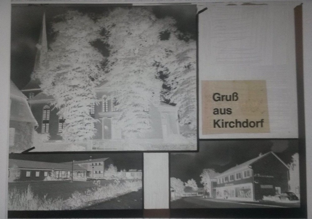 Old negative greeting from Kirchdorf incomplete postcard template 11.3×15.4cm ms4919e
