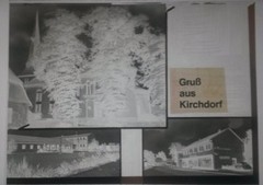 Old negative greeting from Kirchdorf incomplete postcard template 11.3×15.4cm ms4919e