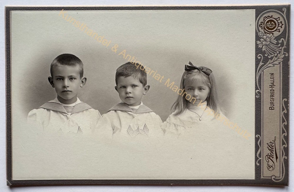 Orig KAB Cabinet Photo Photograph Old Picture Fashion around 1890 Children Burgfried Hallein