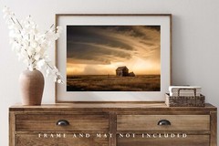 Storm Photography Print – Picture of Thunderstorm Over Old House in Colorado