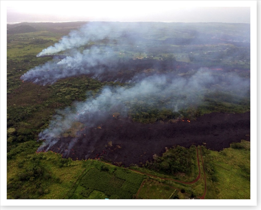 2018 Kilauea Volcano Fissure 8 Lava Flow Lobes Silver Halide Photo