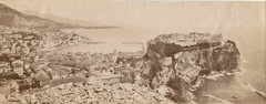 Monte Carlo Monaco aerial harbor view antique albumen art photo