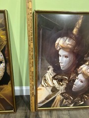 Italian Fulvio Roiter Framed Art Venezia Maschere Carnevale + 1 More, 18″ x 25″