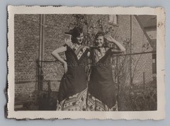 2 young women with vmtl. custom made dress – old photo